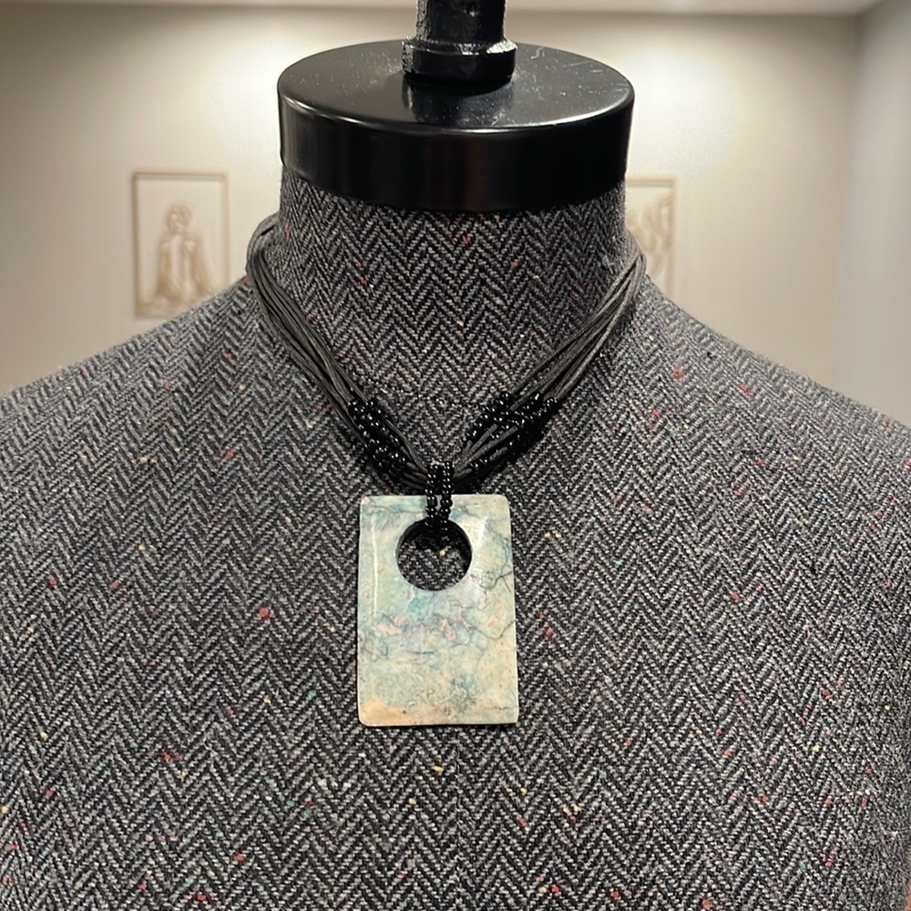 Large Stone Pendant Statement Necklace